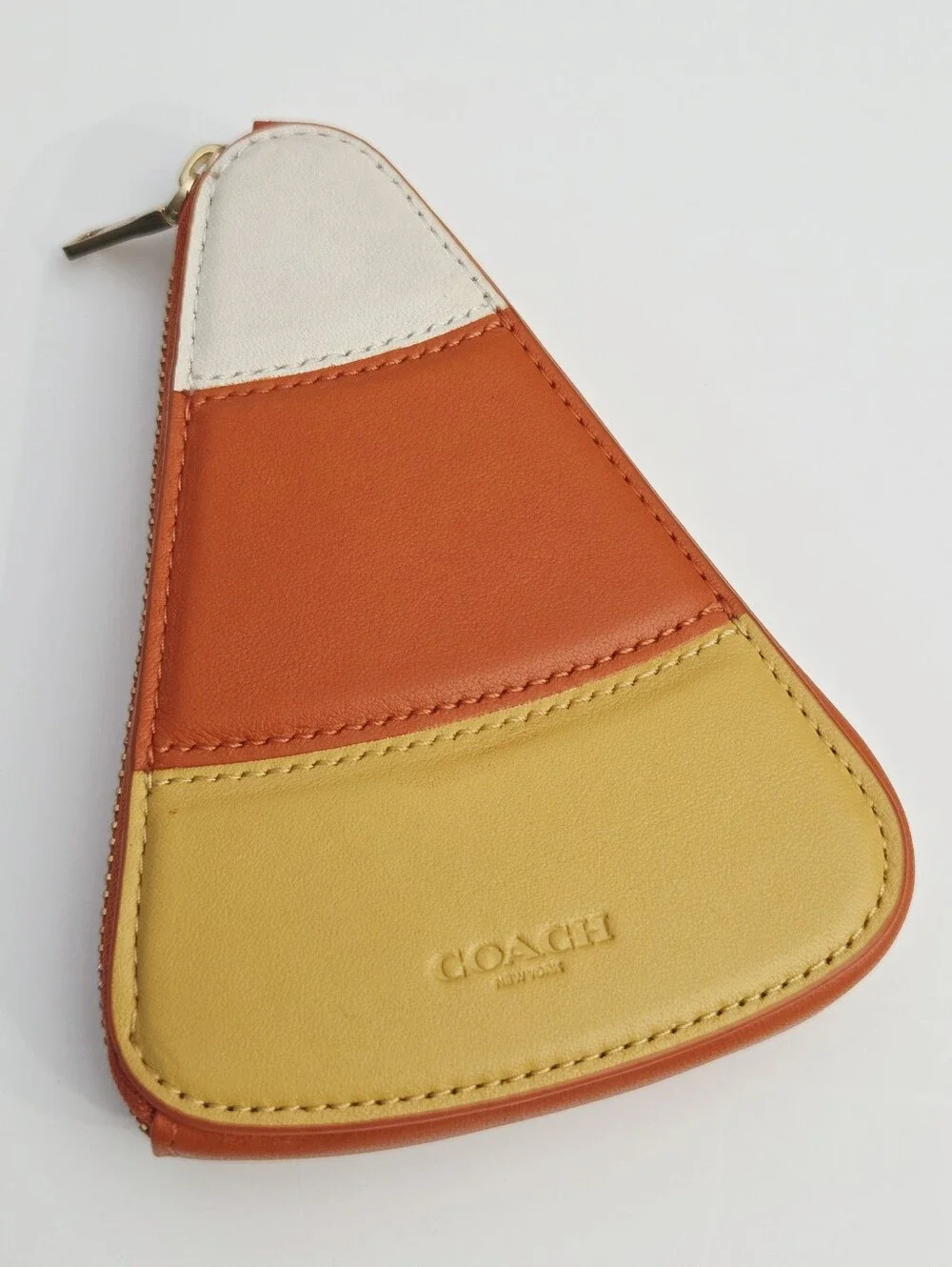 NEW COACH CANDY CORN CASE POUCH COIN PURSE